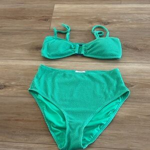 Pink Lily Vibrant Green Bikini Set